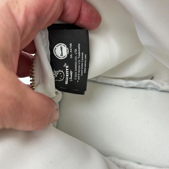 Sanrio Hello Kitty Crossbody Purse with Charms Adjustable Strap Zip White Red - Picture 9 of 15